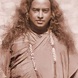 Fotografia "Yogananda con Mala" - seppia - 12x16cm