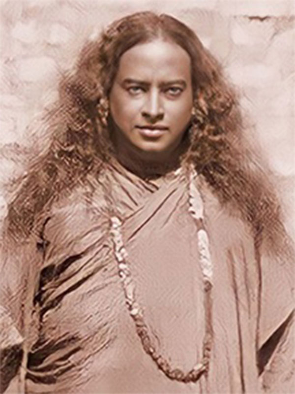 Fotografia "Yogananda con Mala" - seppia - 12x16cm