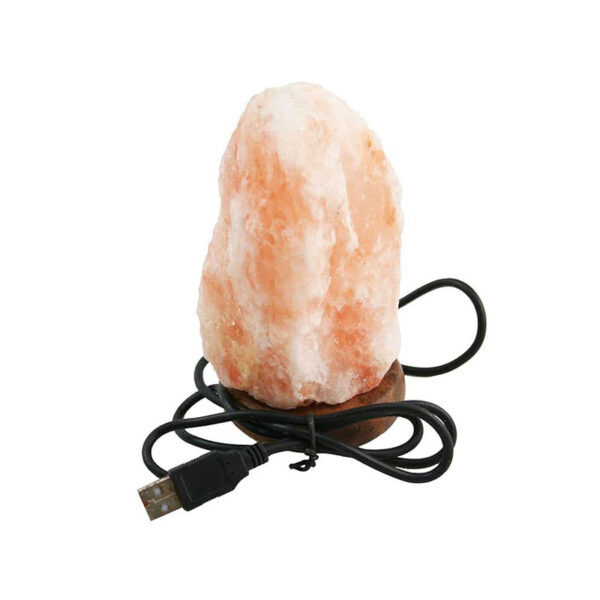 Mini lampada di sale USB con luce rossa-arancio