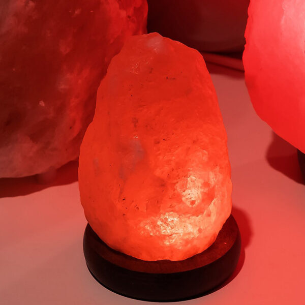 Mini lampada di sale USB con luce rossa-arancio - immagine 2