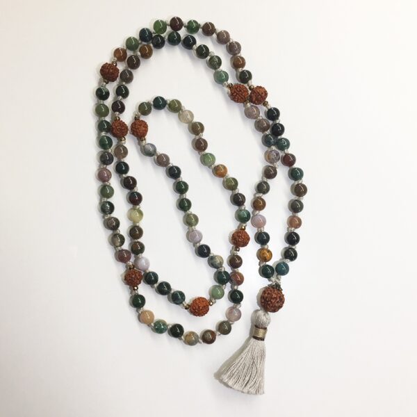 Foresta Yogica - Kriya Mala con Agata Indiana, semi di Rudraksha e cristalli