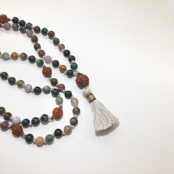 Foresta Yogica - Kriya Mala con Agata Indiana, semi di Rudraksha e cristalli - immagine 2