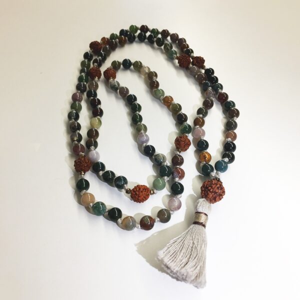 Foresta Yogica - Kriya Mala con Agata Indiana, semi di Rudraksha e cristalli - immagine 3