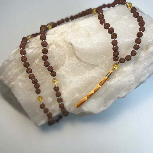Mala Indiano di Rudraksha e Citrino - immagine 3