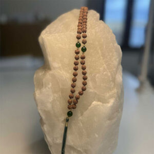 Mala Indiano di Rudraksha e Onice Verde