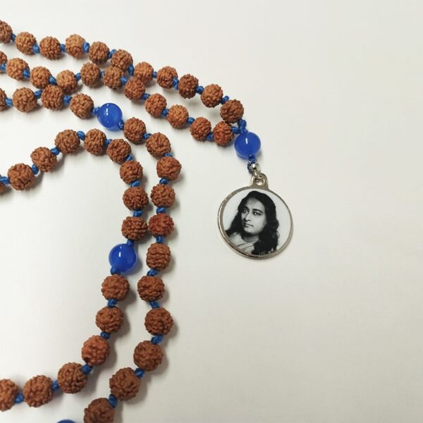 Kriya Mala Yogananda con Rudraksha e Onice Blu - immagine 2