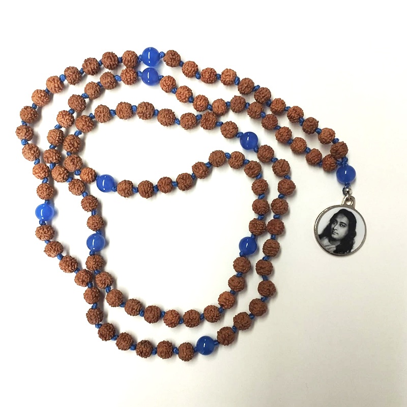 Kriya Mala Yogananda con Rudraksha e Onice Blu