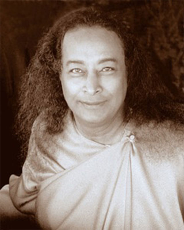 Ritratto su tela di Yogananda "Conversazioni" - seppia