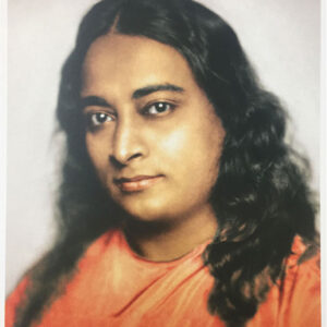 Fotografia su cartoncino "Autobiografia di uno Yogi" con firma Yogananda - 13x17cm